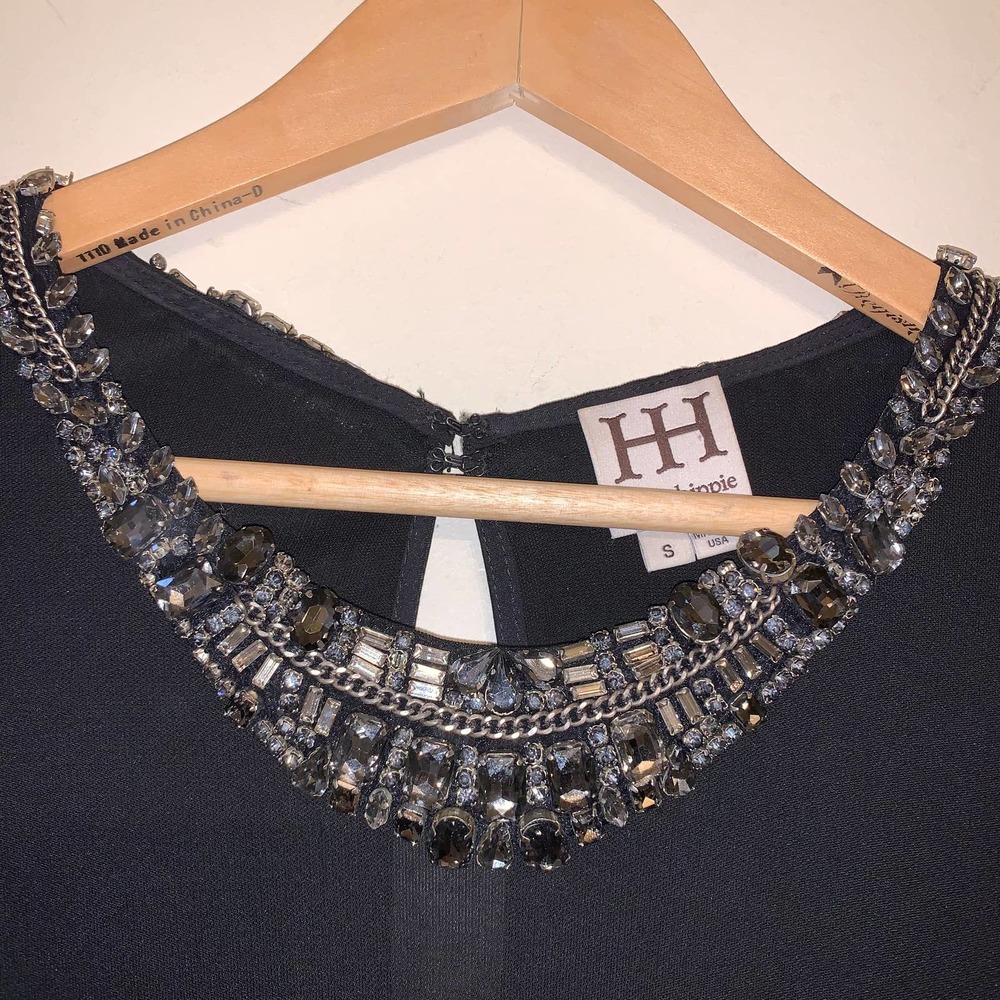 Haute Hippie Crystal Neck Embellished Midi Dress S - Picture 6 of 11